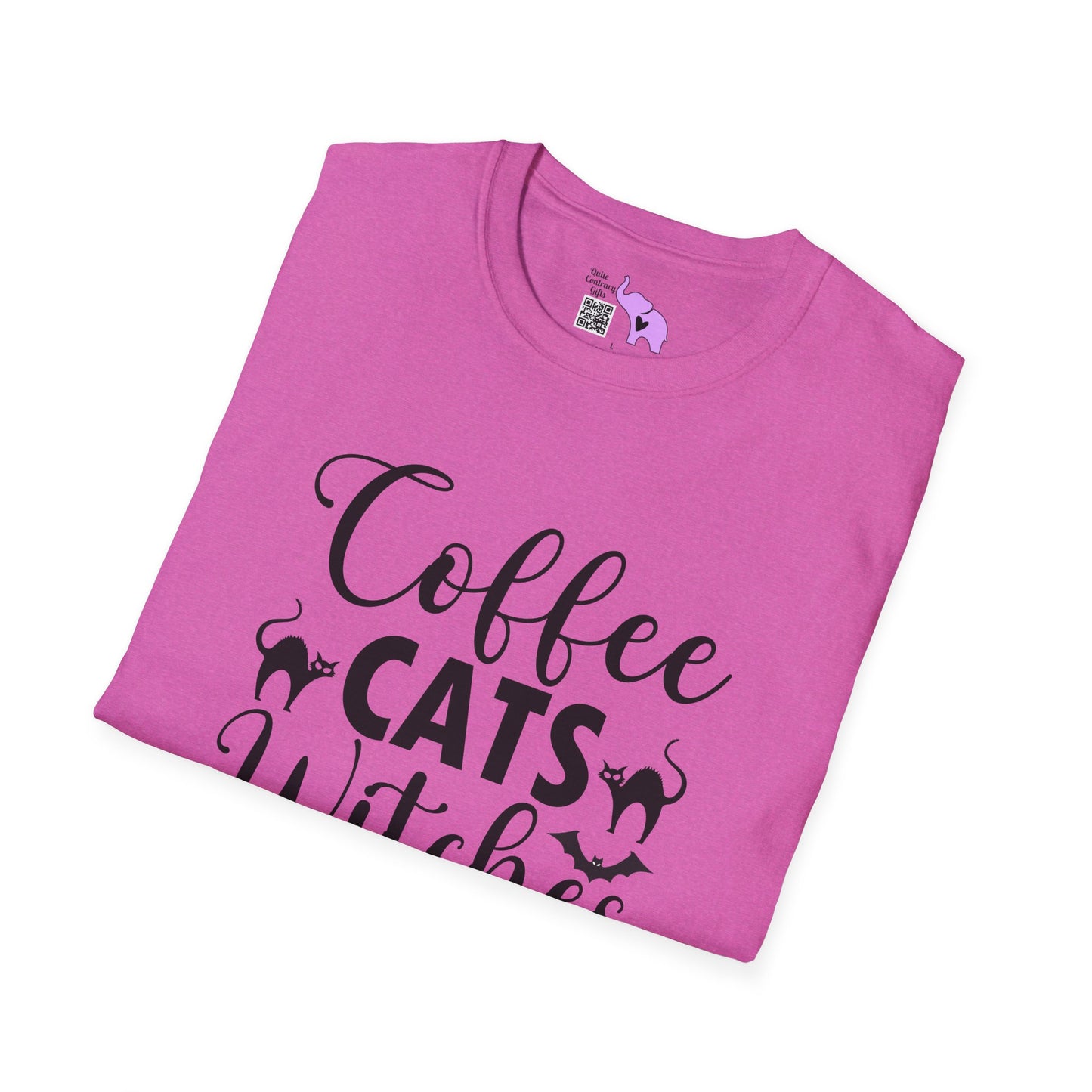 Coffee Cats Witches & Spells Adult T-shirt