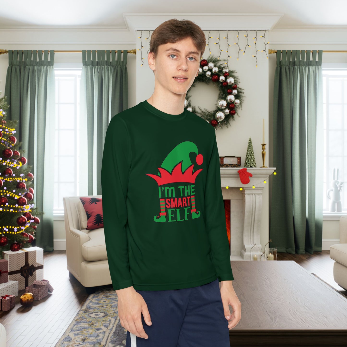 I'm The Smart Elf Youth Long Sleeve Tee