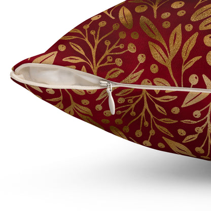 Royal Ember Blossoms Throw Pillow