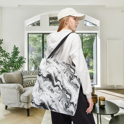 Frost Veil Marble Canvas Tote Bag