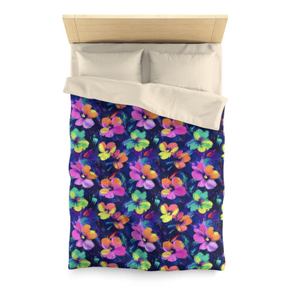 Watercolor Flowers Microfiber Duvet Cover