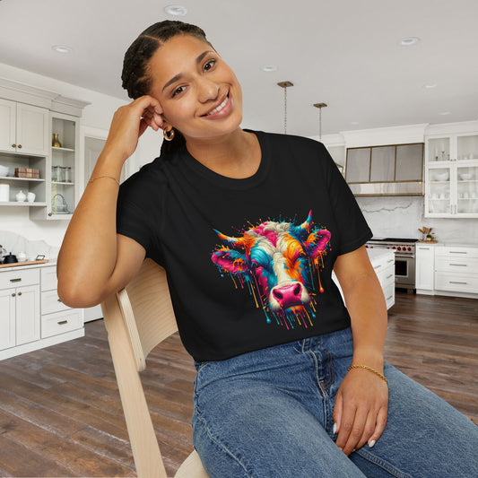Colorful Cow Adult T-shirt