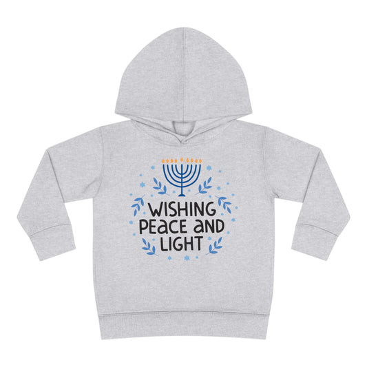 Hanukkah Wishing Peace & Light Toddler Pullover Fleece Hoodie