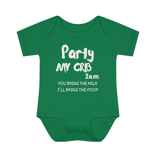 Party My Crib 2AM Infant Baby Rib Bodysuit