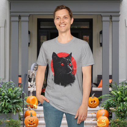 Black Cat Over Full Moon 2 Adult T-shirt