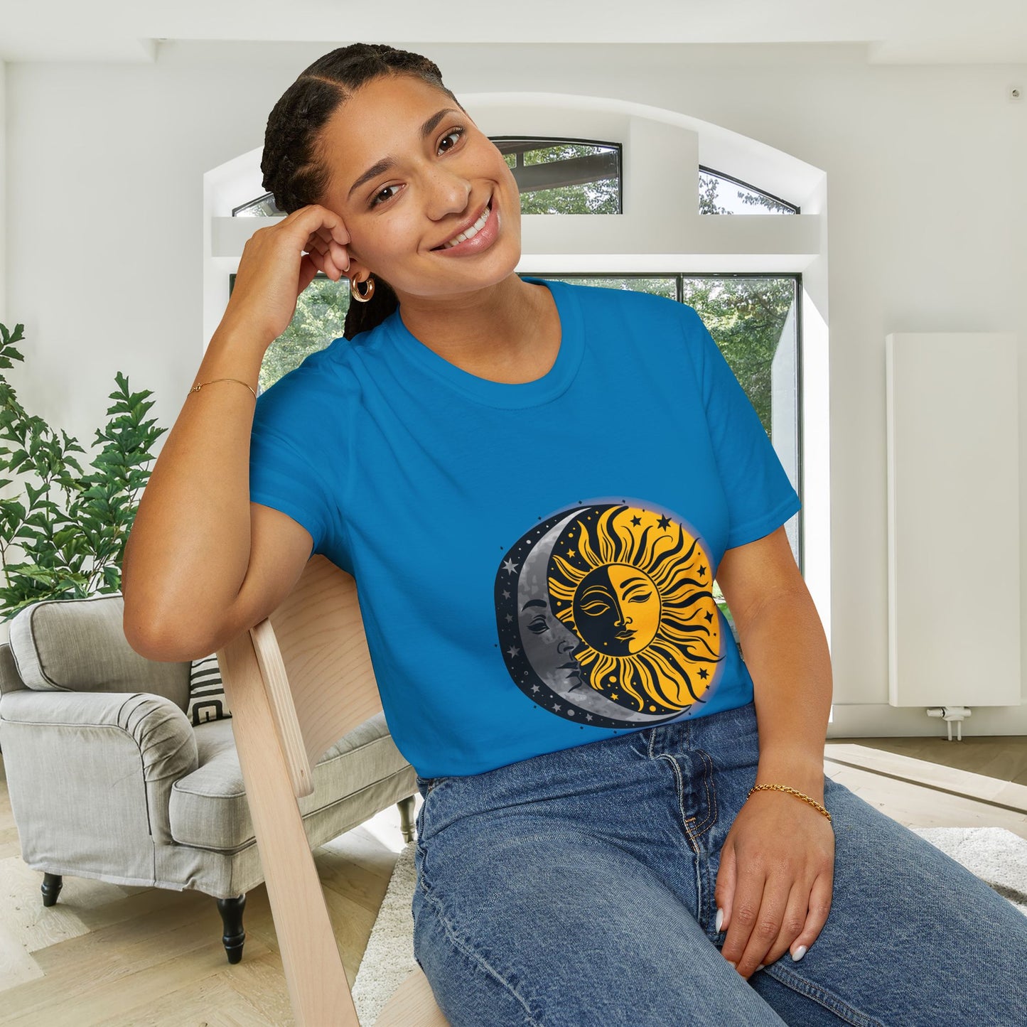 Sun Moon Stars Adult T-shirt