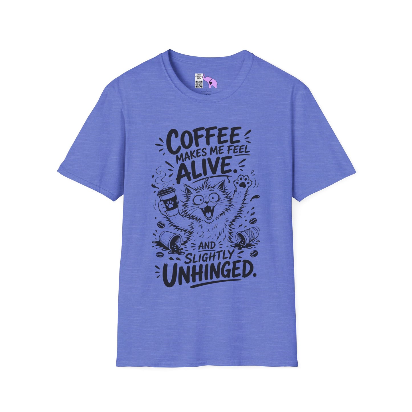 ""Coffee Makes Me Feel Alive and Slightly Unhinged (Cat) Adult T-shirt