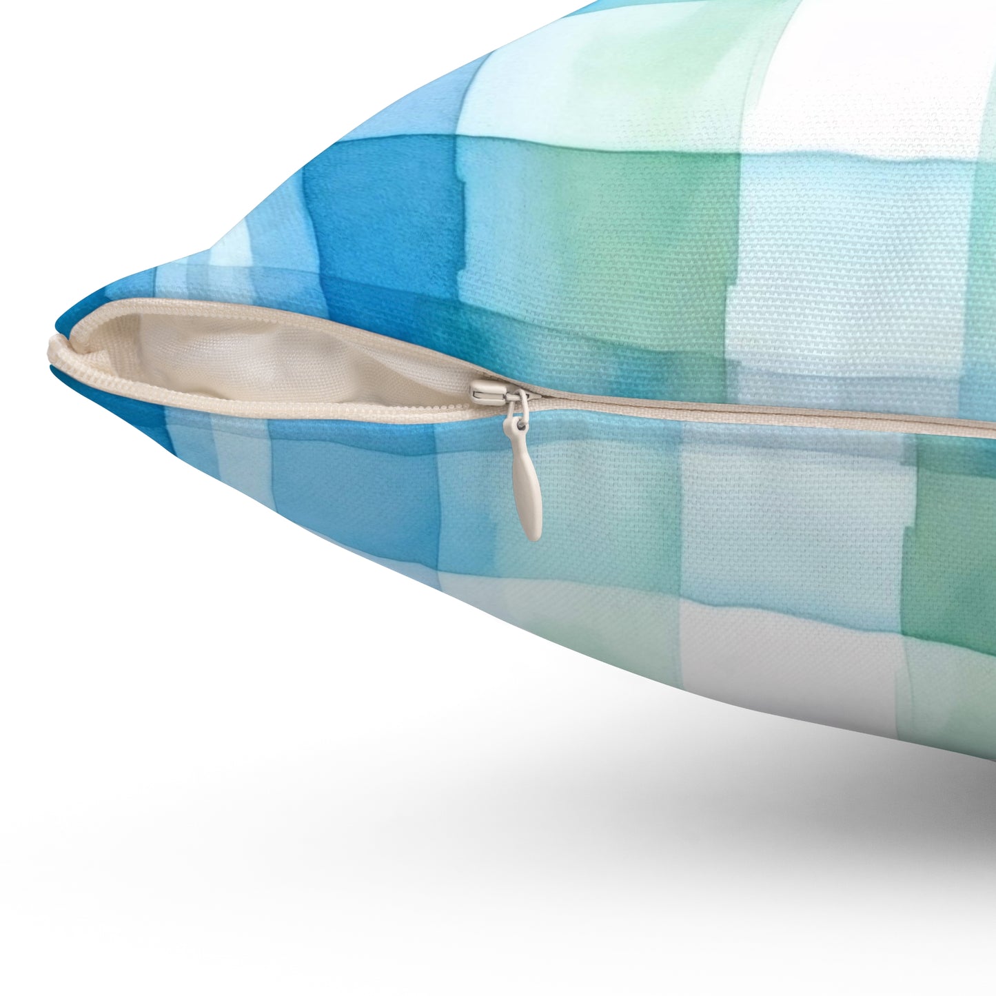 Ocean Sunset Plaid Throw Pillow