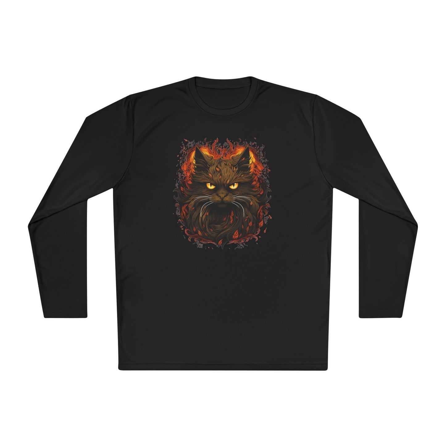 Creepy Black Cat Adult Long Sleeve Tee