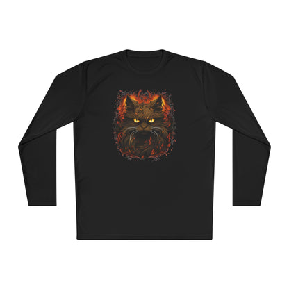 Creepy Black Cat Adult Long Sleeve Tee