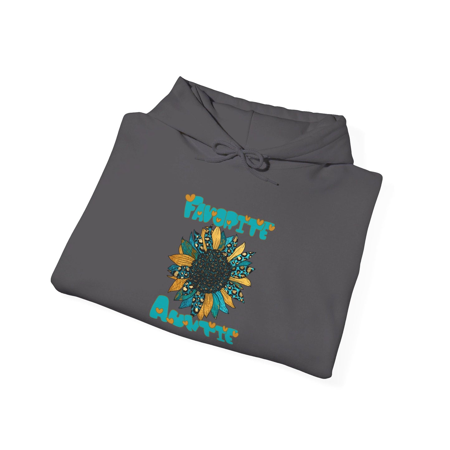 Favorite Auntie Teal/Gold Heavy Blend™ Hooded Sweatshirt