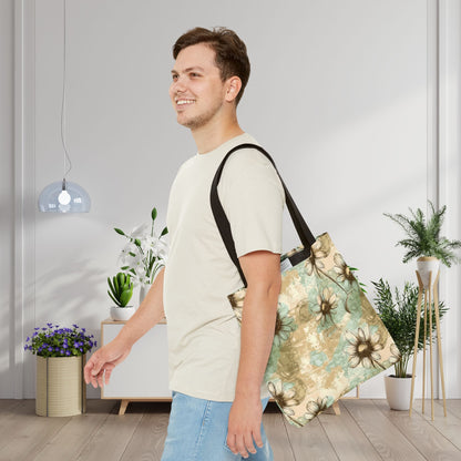 Worn Meadow Daisies Canvas Tote Bag