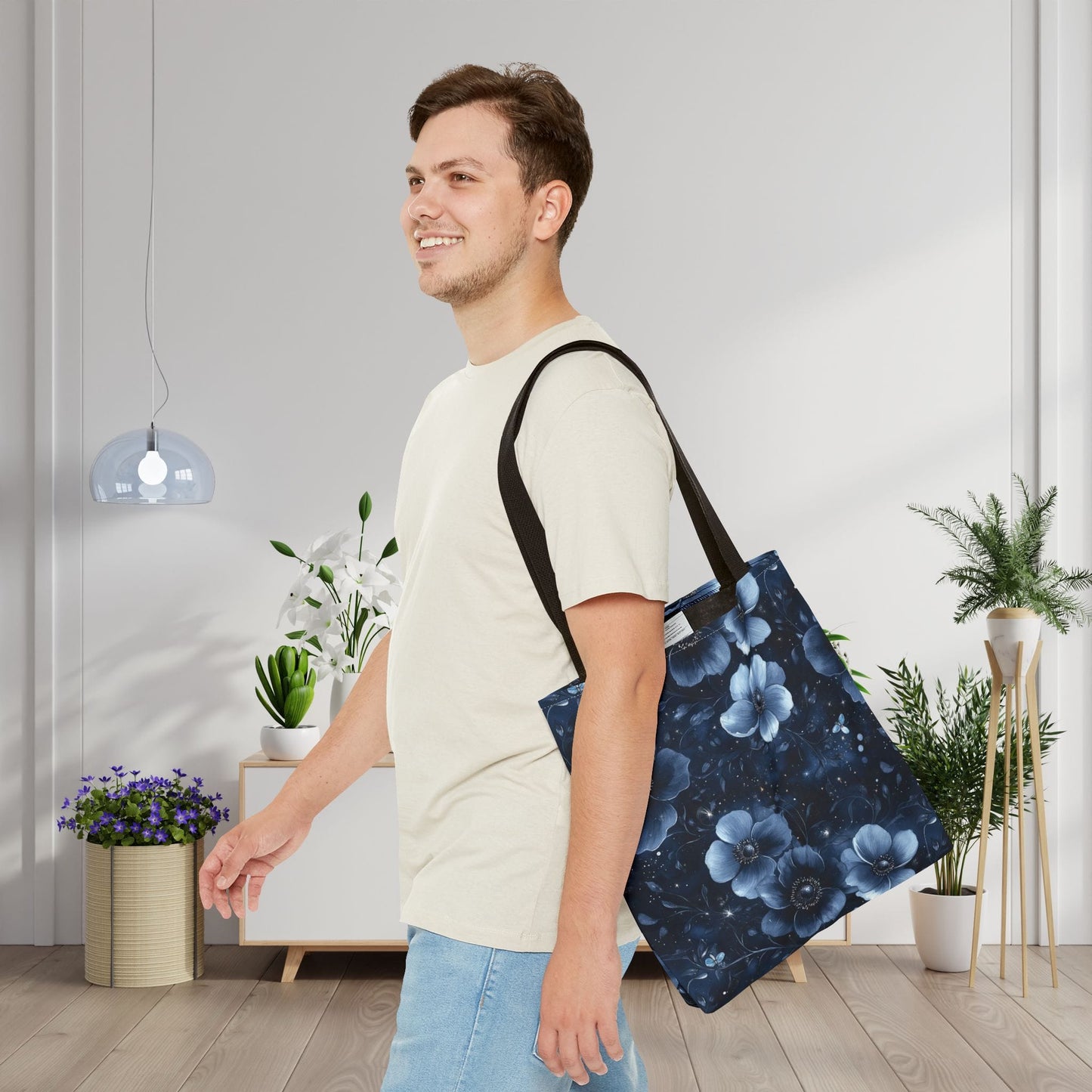 Midnight Blossoms Canvas Tote Bag