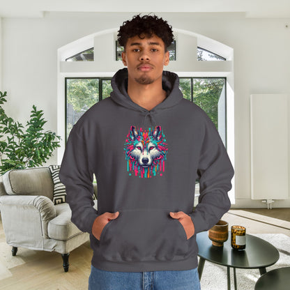 Colorful Wolf Heavy Blend™ Hooded Sweatshirt