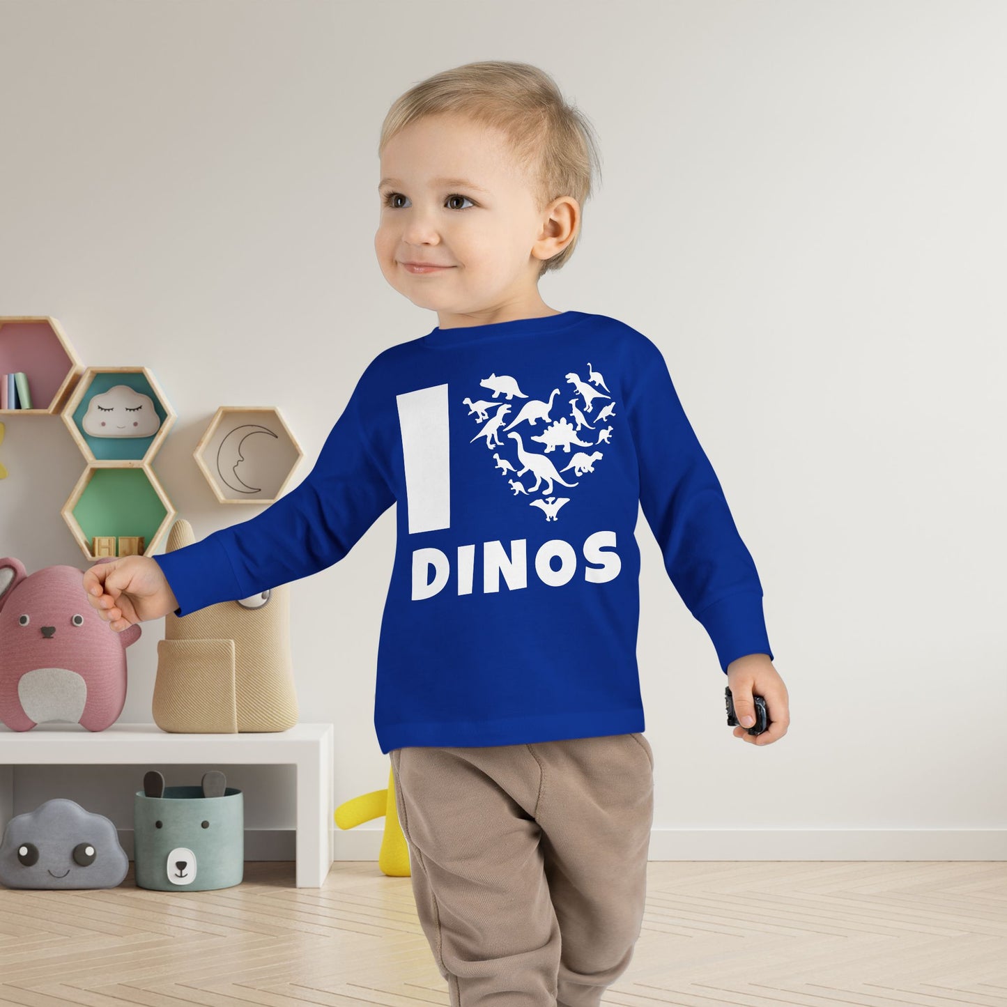 I Love Dinos (Dino Heart) Long Sleeve Tee
