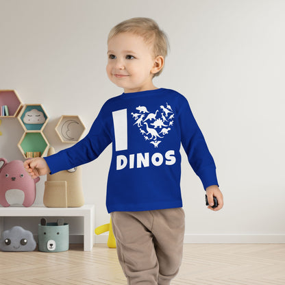 I Love Dinos (Dino Heart) Long Sleeve Tee