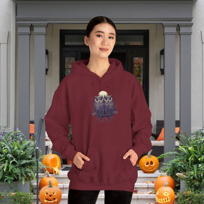 Owls and Full Moon Heavy Blend™ Hooded Sweatshirt