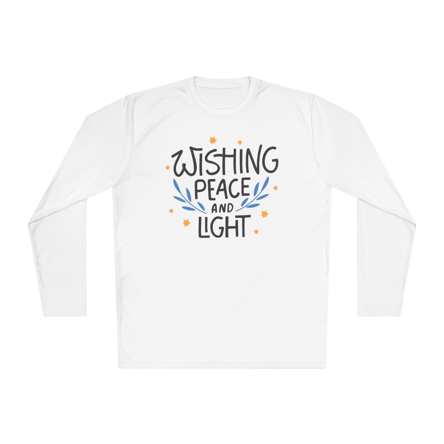Hanukkah Wishing Peace & Light 3 Adult Long Sleeve Tee
