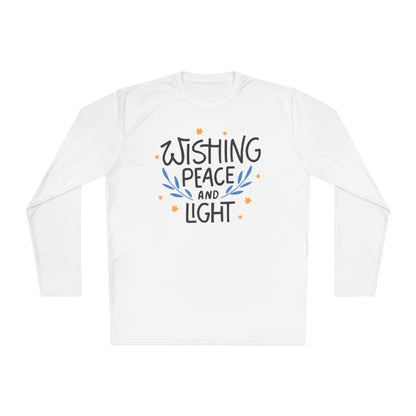 Hanukkah Wishing Peace & Light 3 Adult Long Sleeve Tee
