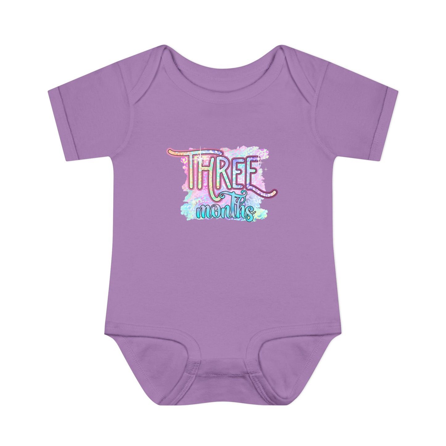 Pastel Wild One Milestone Baby Bodysuit-Three Months