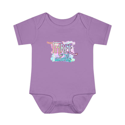 Pastel Wild One Milestone Baby Bodysuit-Three Months
