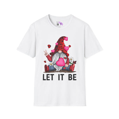 Let It Be Valentine Gnome Peace Sign Adult T-shirt