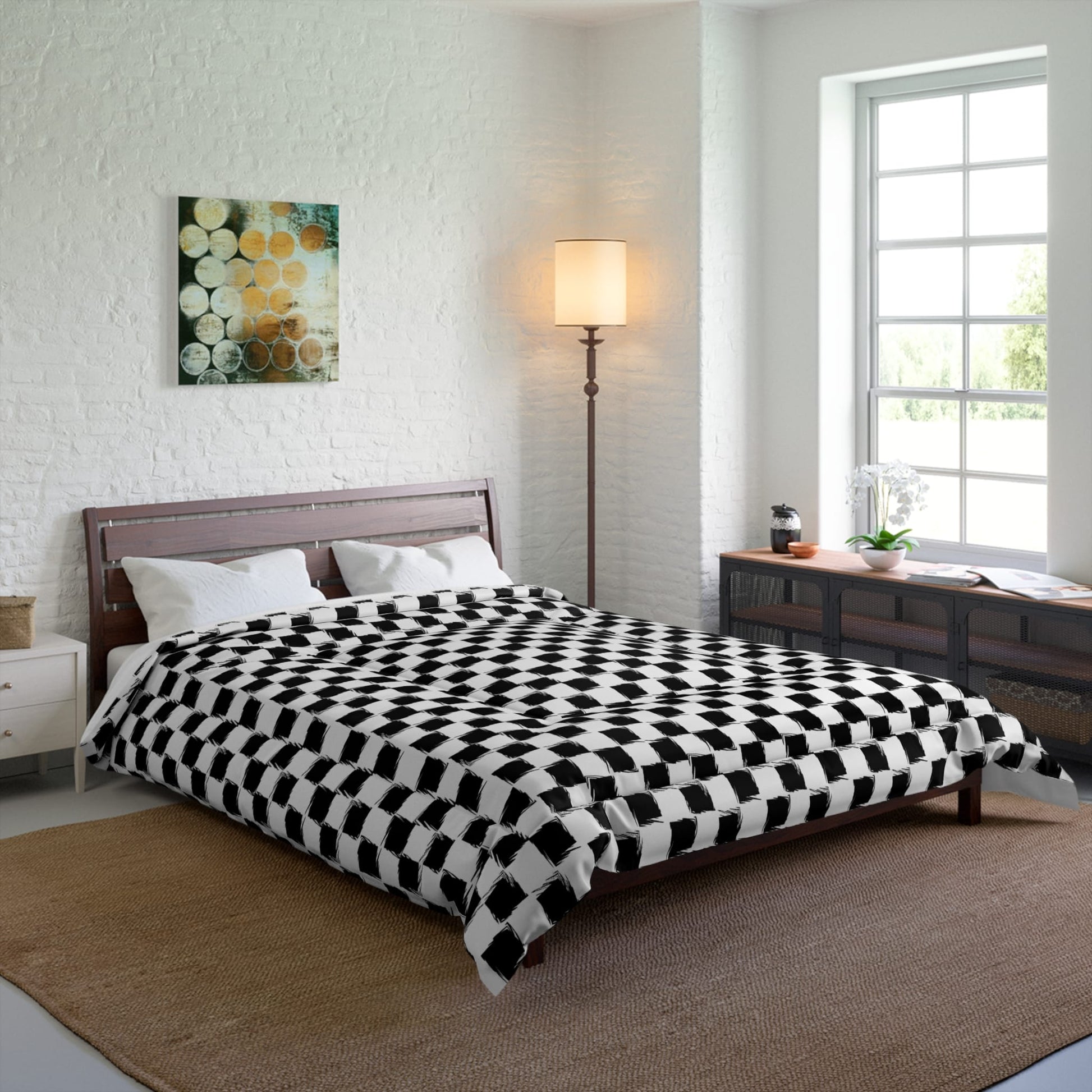 Distorted Check Comforter