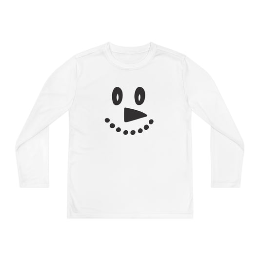 Snowman Face Youth Long Sleeve Tee