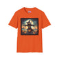 Halloween Scarecrow w/Pumpkins 2 Adult T-shirt