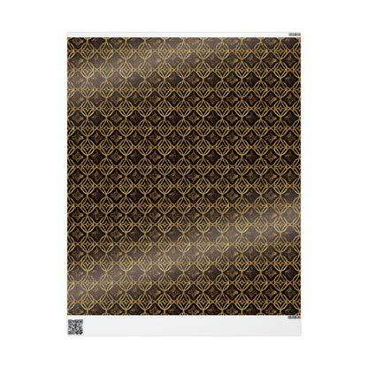 Golden Star Lattice Wrapping Paper