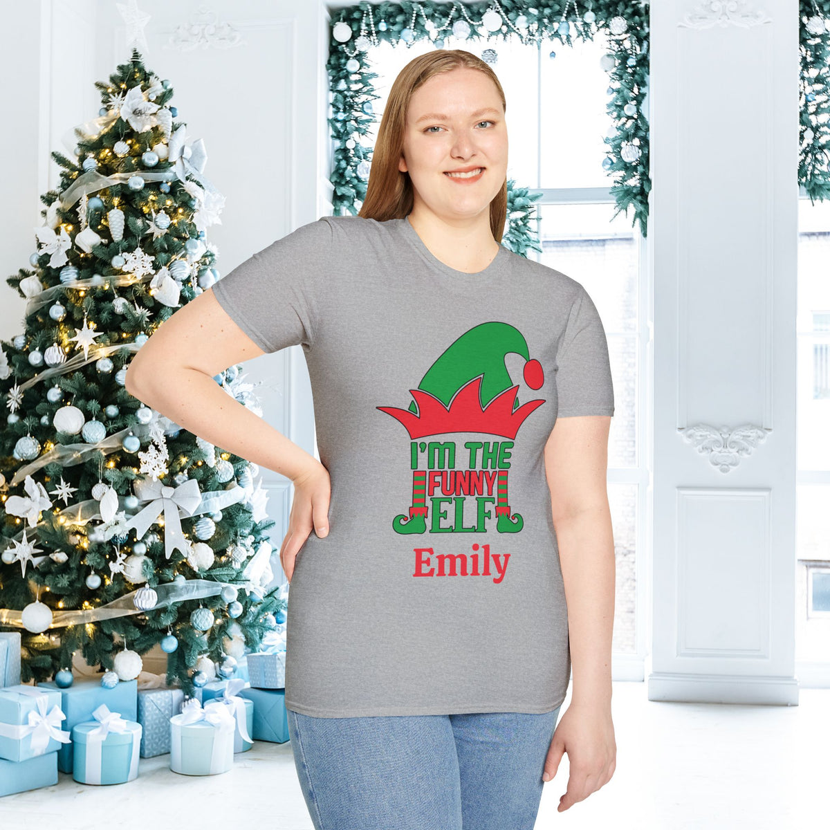 I'm The Funny Elf Personalized Adult T-shirt