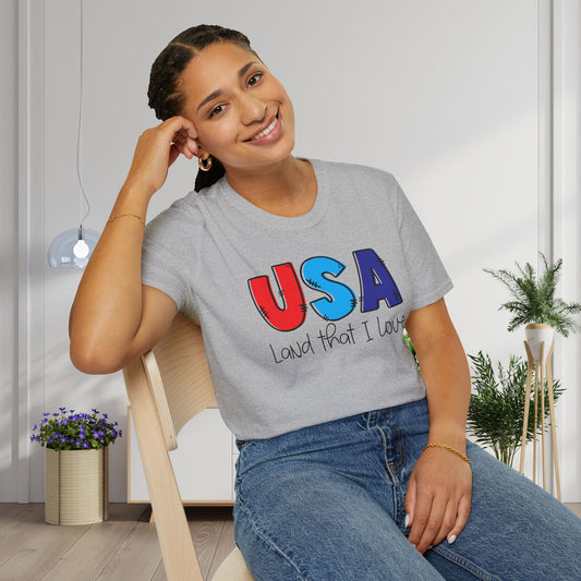 USA Land That I Love Adult T-shirt