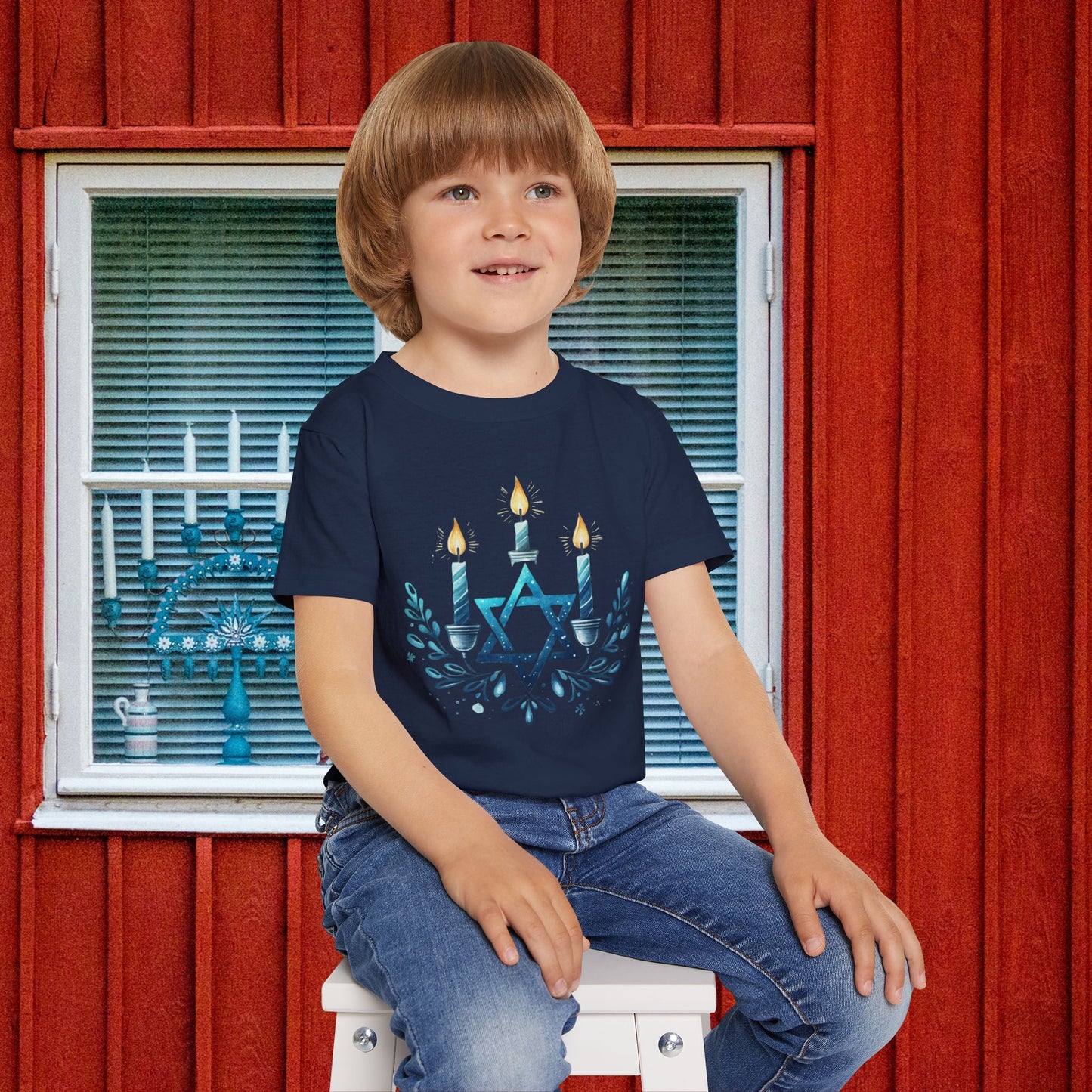 Star & Flame Hanukkah Heavy Cotton™ Toddler T-shirt