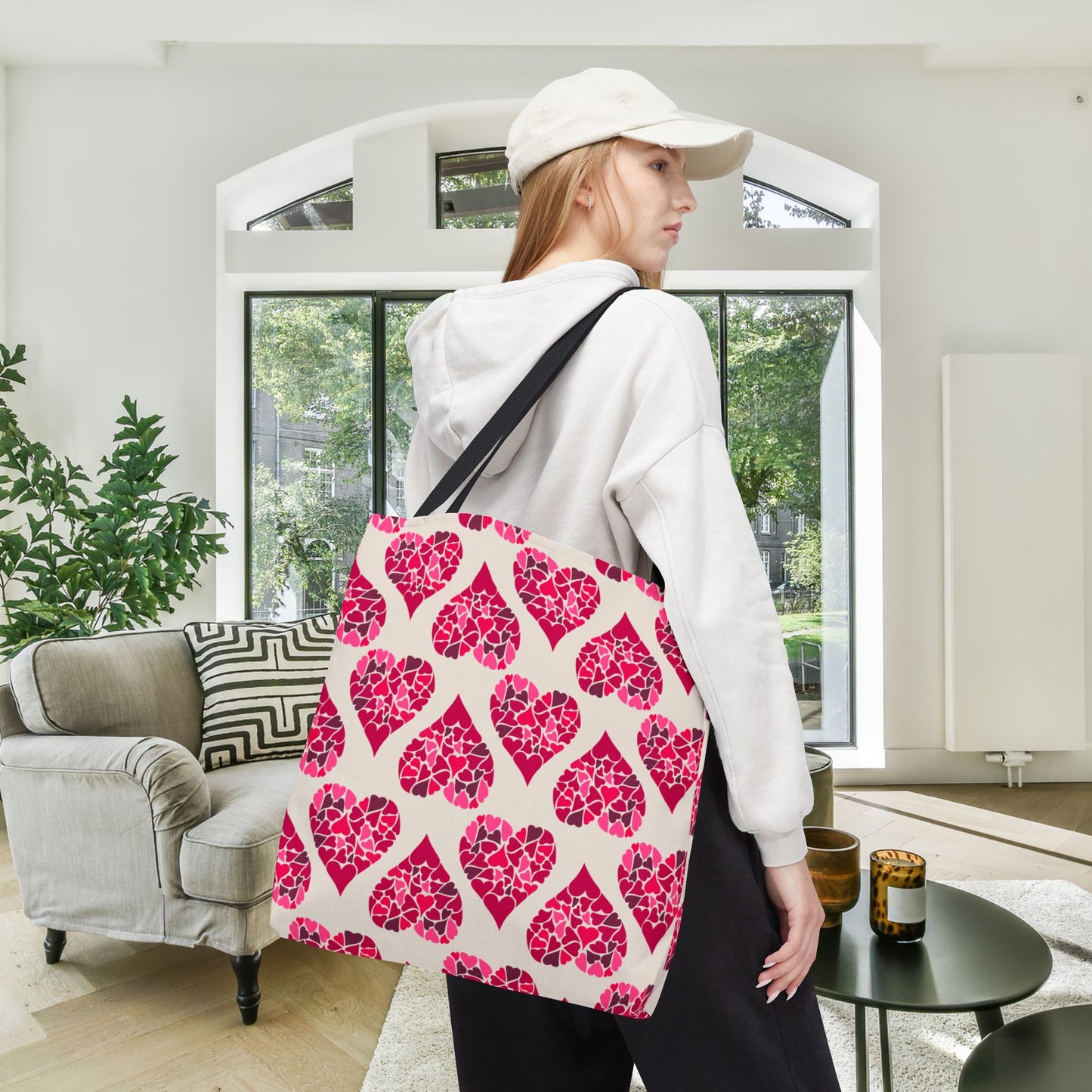 Simple Hearts Canvas Tote Bag