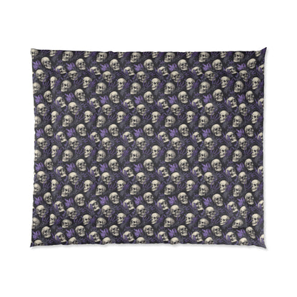 Midnight Lavender Skulls Comforter