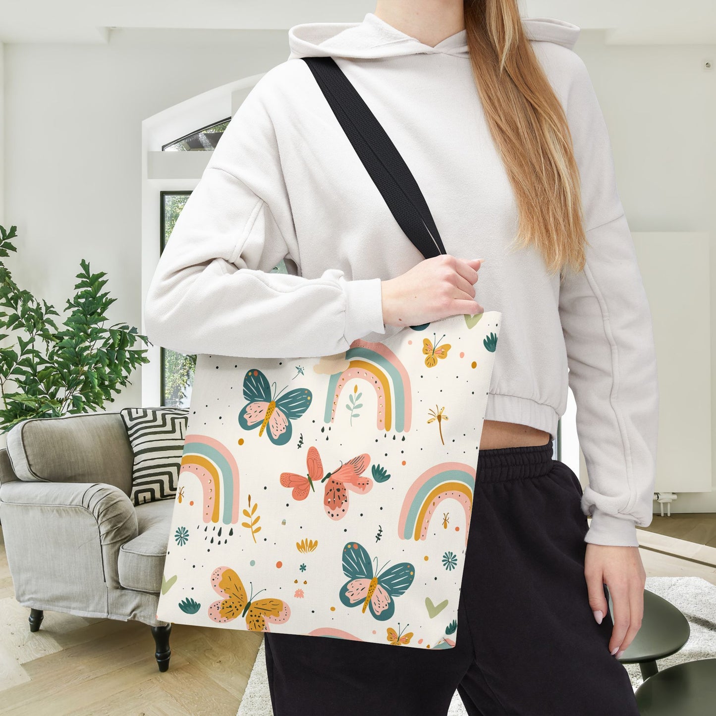 Whispering Wings & Rainbows Canvas Tote Bag
