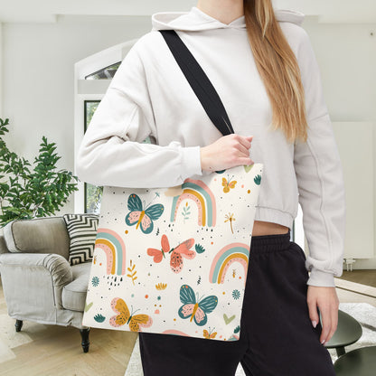 Whispering Wings & Rainbows Canvas Tote Bag