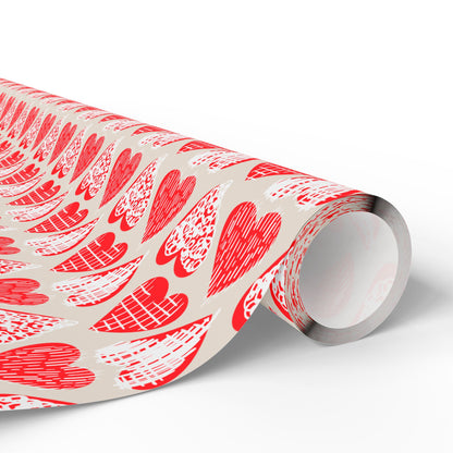 Doodle Hearts Wrapping Paper