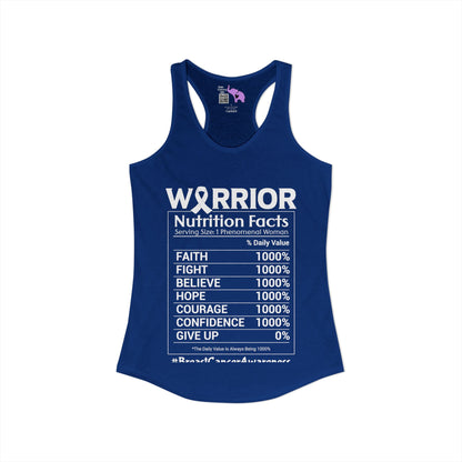Warrior Nutrition Facts (Cancer) Women's Ideal Racerback Tank