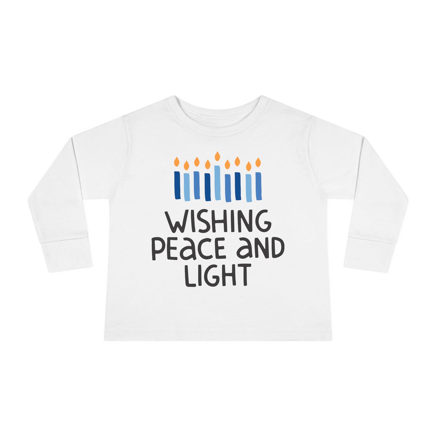 Hanukkah Wishing Peace & Light 2 Toddler Long Sleeve Tee