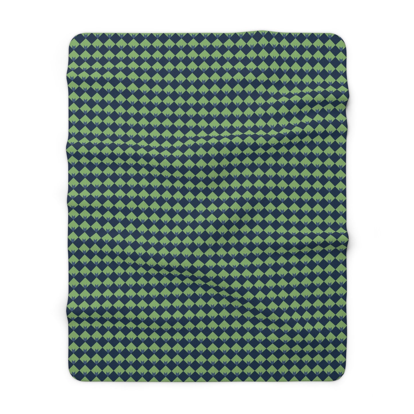 Diamond Bloom-Sage & Navy Fleece Blanket