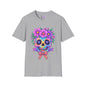 Neon Sugar Skull w/Floral Crown Adult T-shirt