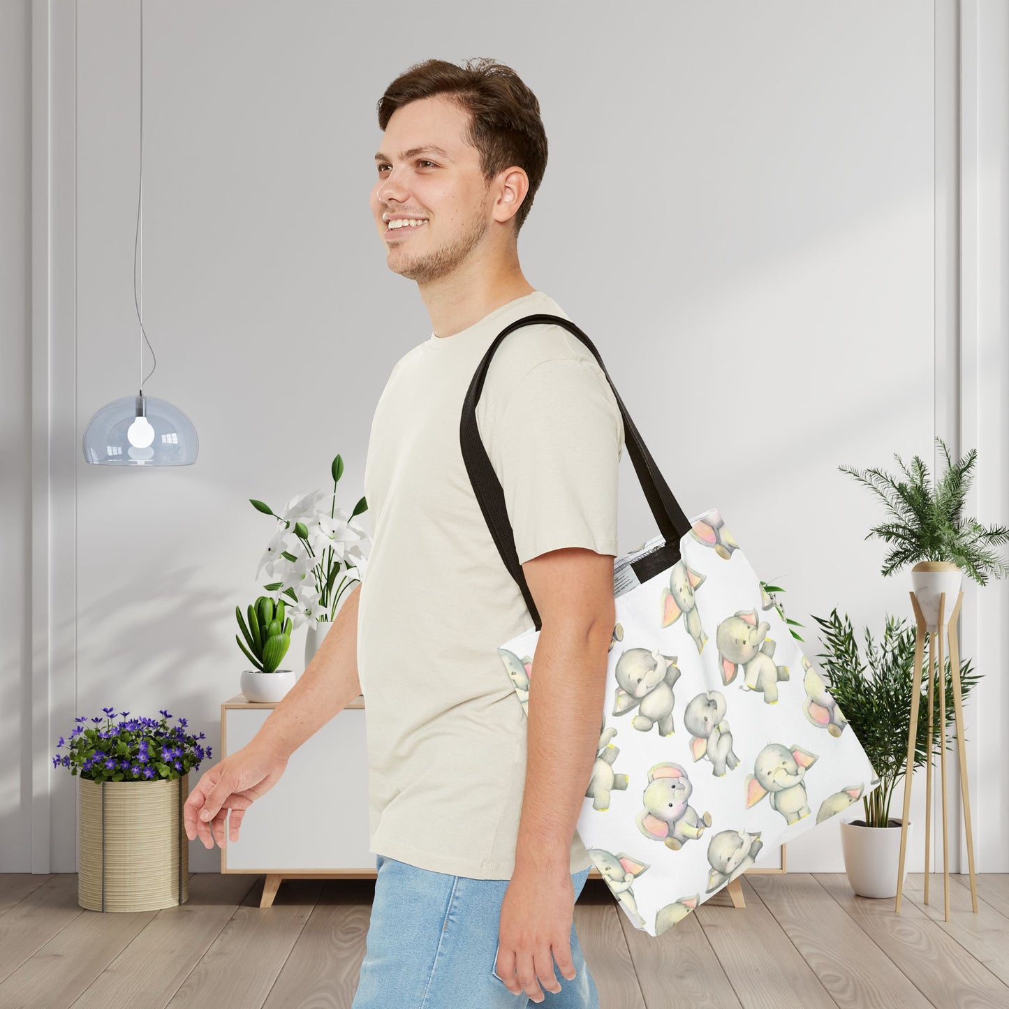 Dancing Elephants Canvas Tote Bag