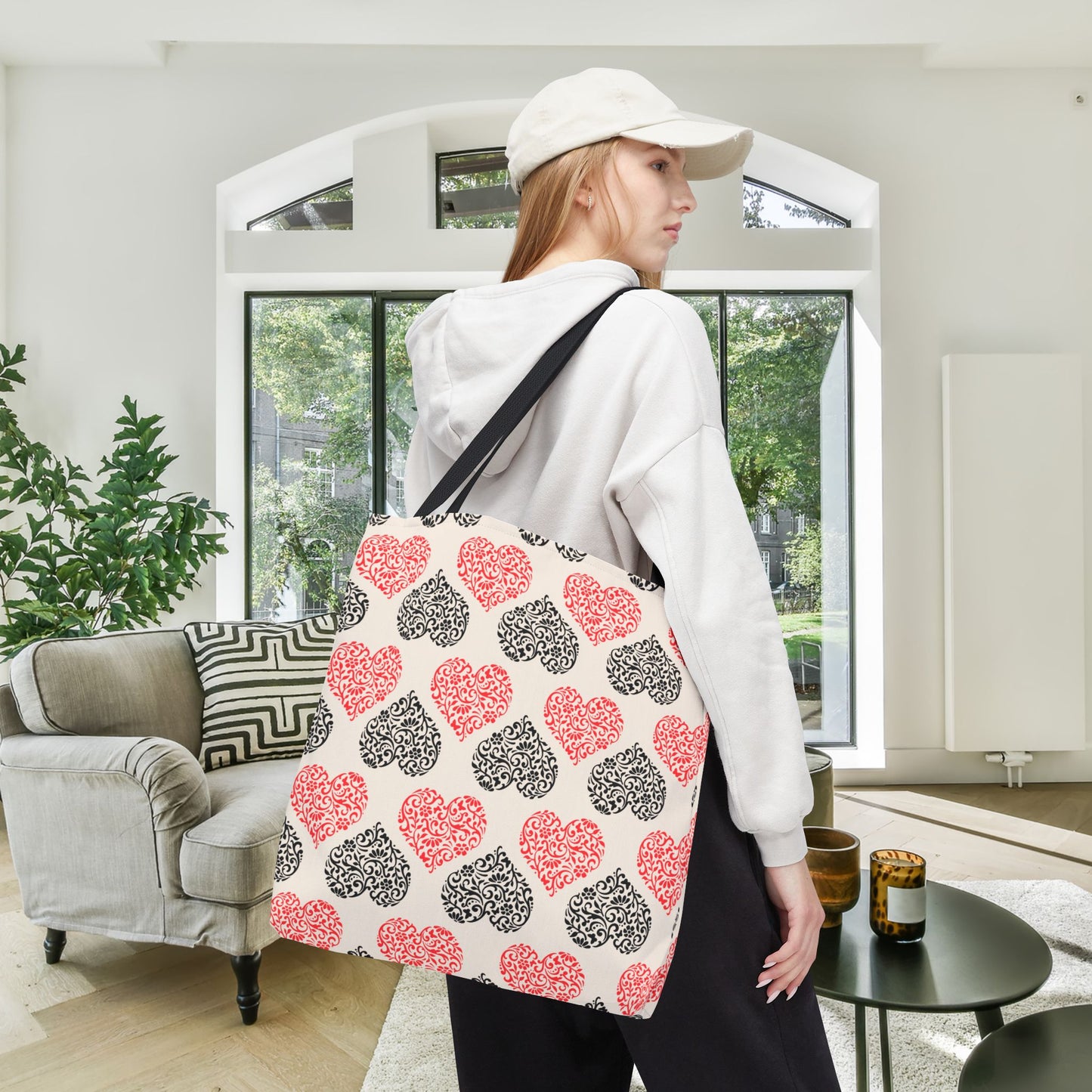 Rustic Hearts Canvas Tote Bag