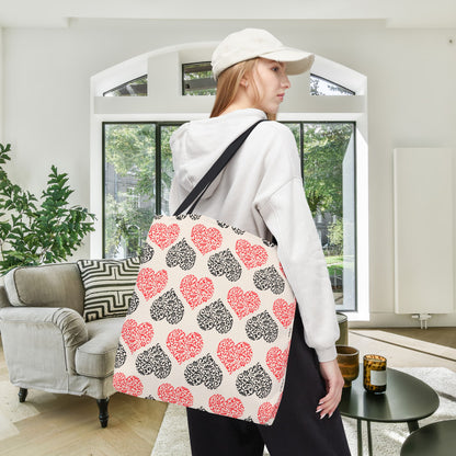 Rustic Hearts Canvas Tote Bag