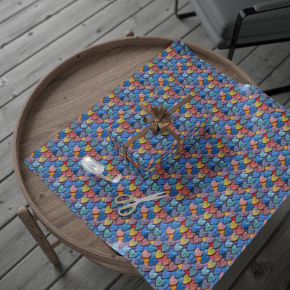 Color Pop Leather Hearts Wrapping Paper