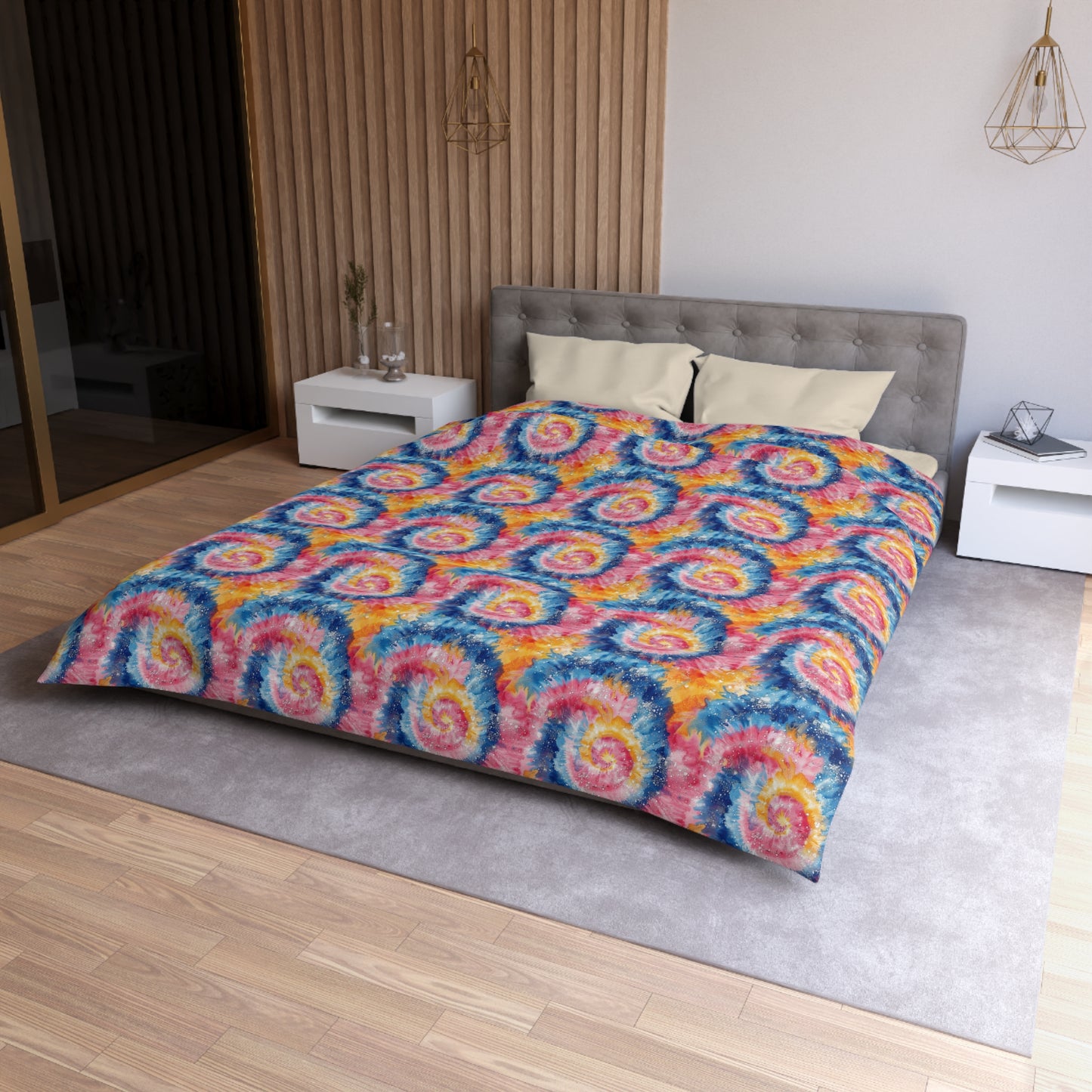 Retro Vortex Microfiber Duvet Cover