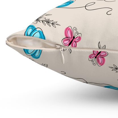 Butterfly Doodles Throw Pillow