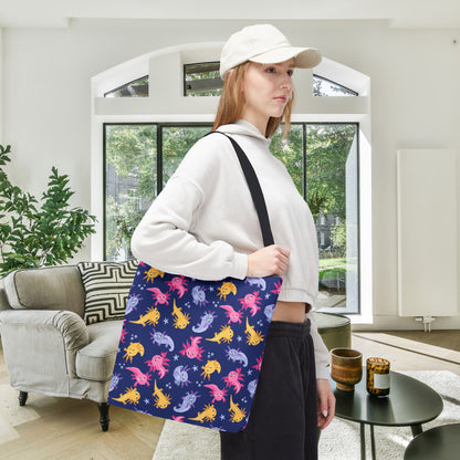 Axolotl Lagoon Canvas Tote Bag