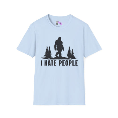Bigfoot: I Hate People Adult T-shirt